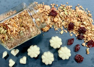 Fruit and Seed Granola with White Chocolate Bits